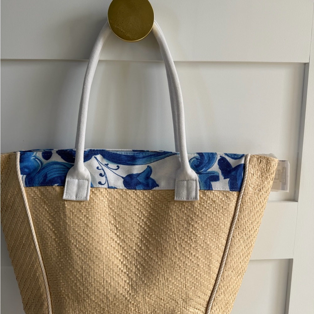 Dolce and Gabbana Blue and Tan Women's Tote Bag